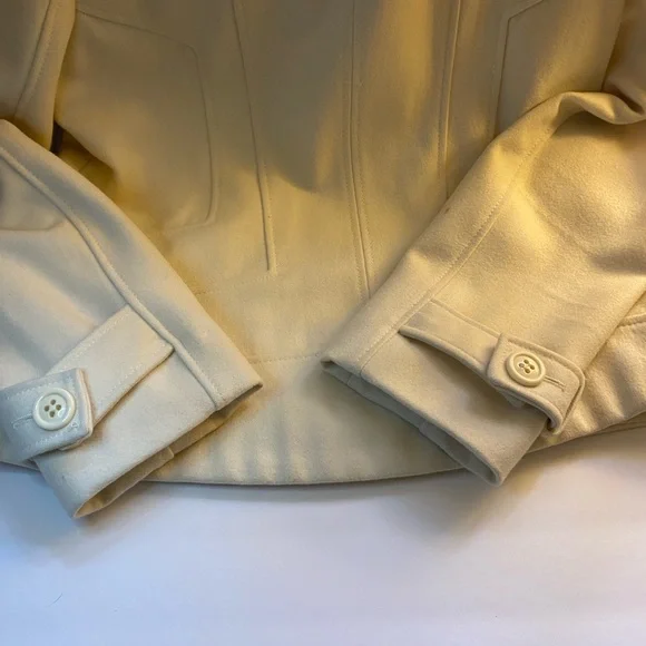 Guess Cream Double-Breasted Pea Coat - Picture 8 of 9